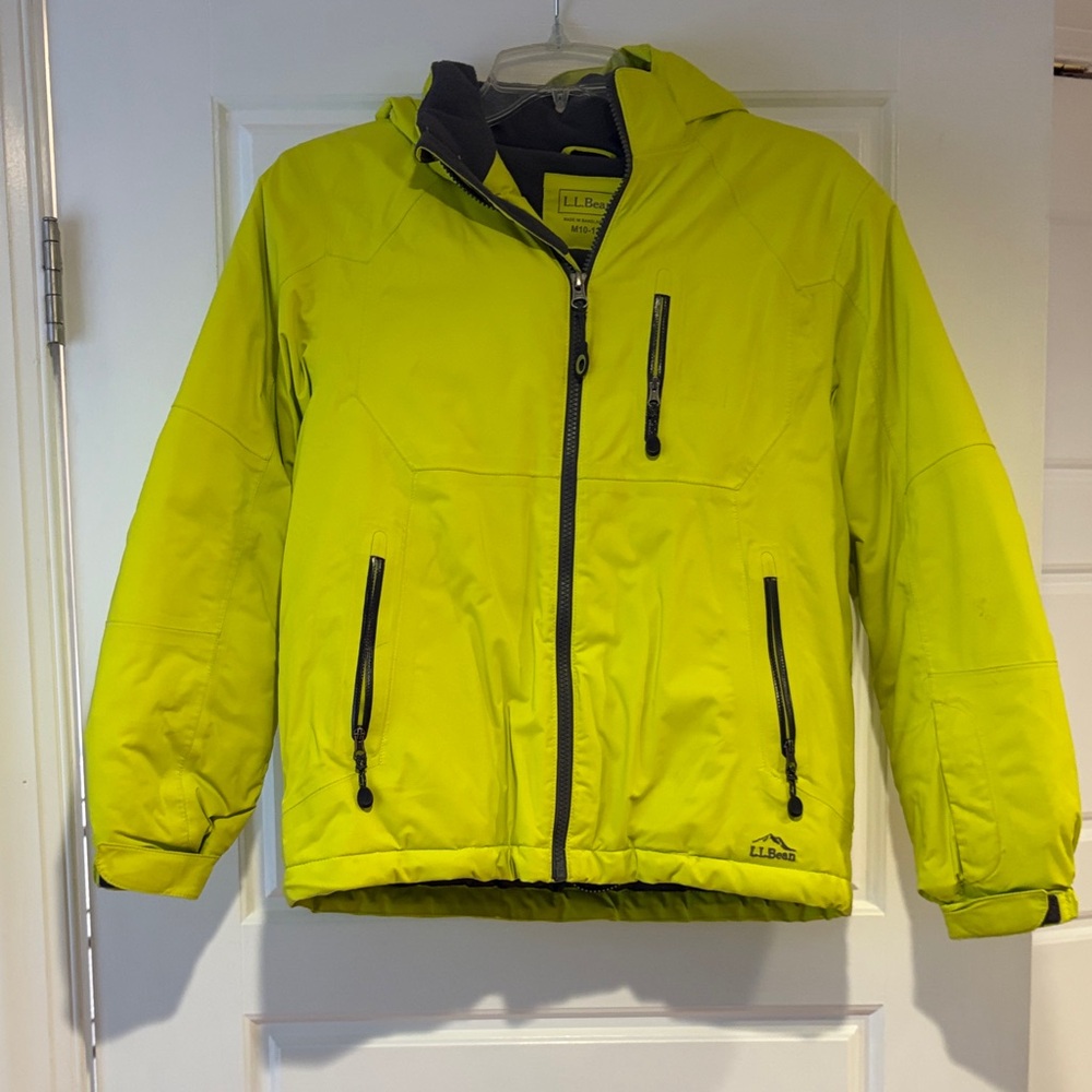 L.L. Bean Glacier Summit Waterproof Jacket. Vibrant Citron.  Size 10-12.